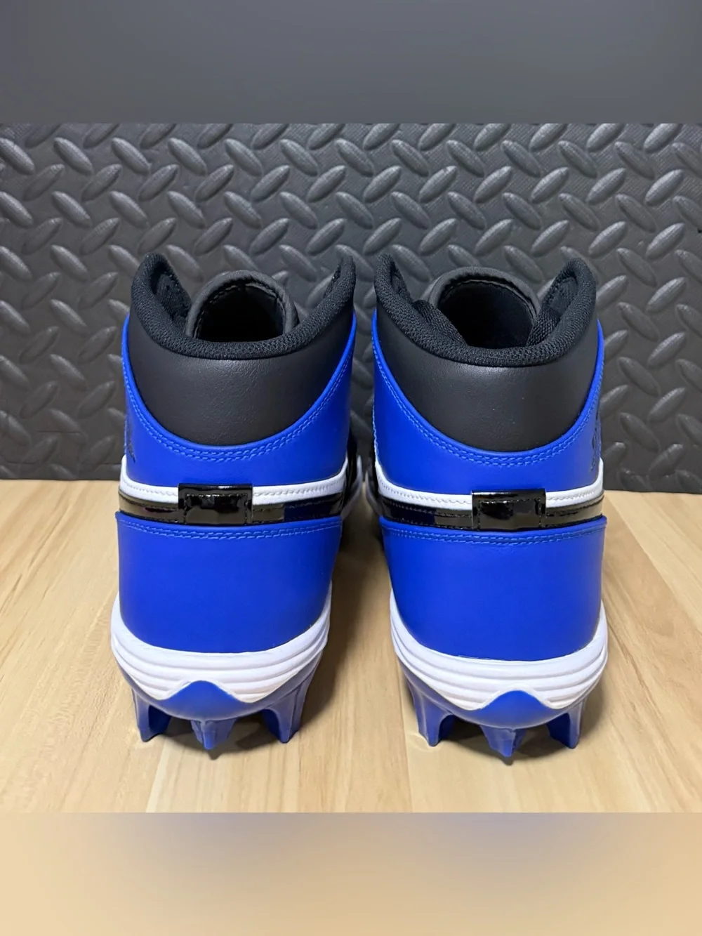 Nike Air Jordan 1 Retro Mid TD Football Cleats Game Royal Blue Black Men Size 11